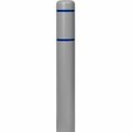 Innoplast BollardGard 7 1/8'' x 52'' Gray Bollard Cover with Blue Reflective Stripes BC752GB 269BC752GB